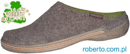 Powiksz: (5055-G)ROBERTO KAPCIE PS-455/PU CLOGS WOOL SLIPPER